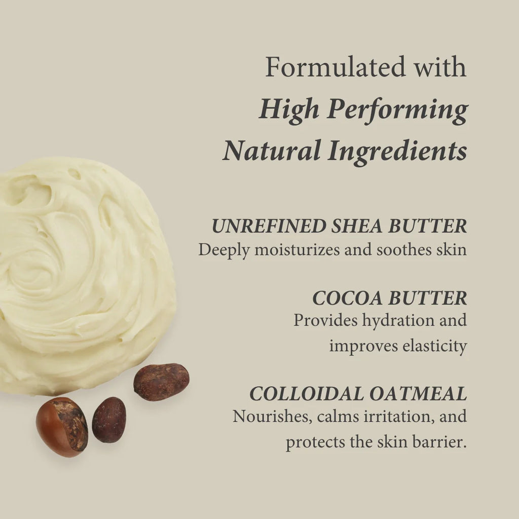 Whipped Shea Body Butter with Colloidal Oatmeal for Dry and Sensitive Skin - WARM WEATHER WARNING